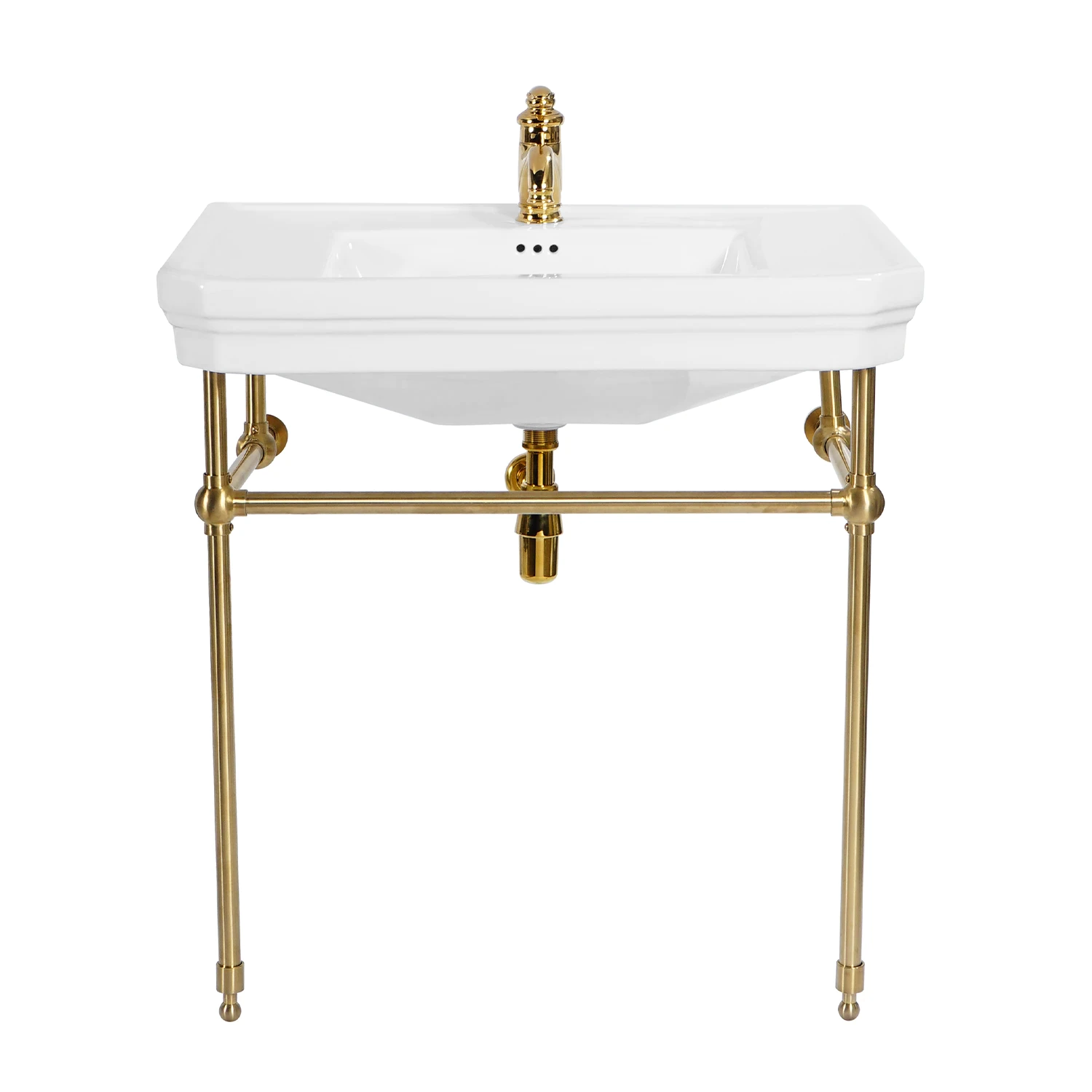 freestanding metal stand washing basin with large ceramic sink, MB-2062C1